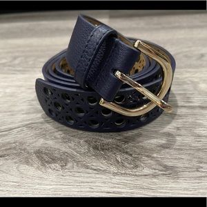Leather perforated belt